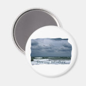 Stormy Beach met Seagulls Afbeelding Tekst Magneet (Voorkant / Achterkant)