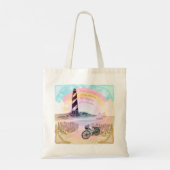 Stormy Bike Lighthouse boodschappentas Tote Bag (Achterkant)