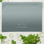 Stormy Blue Grey Ombre Theedoek (Gevouwen)