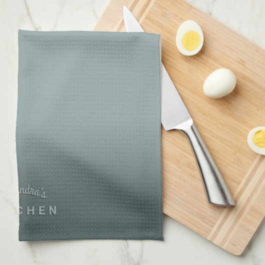 Stormy Blue Grey Ombre Theedoek (Quarter Fold)