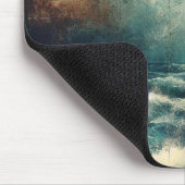 Stormy Blue Ocean Old Photograph Muismat (Hoek)