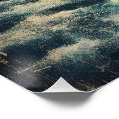 Stormy Blue Ocean Old Photograph Perfect Poster (Hoek)