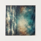 Stormy Blue Ocean Old Photograph Wandkleed (Voorkant (horizontaal))