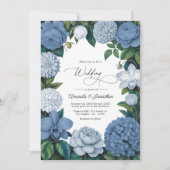 Stormy Blue, Steel Mist & Winter Pearl Wedding Kaart (Voorkant)