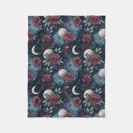 Stormy Bourgondië Herfst Roos Dreamscape Fleece Deken (Voorkant)
