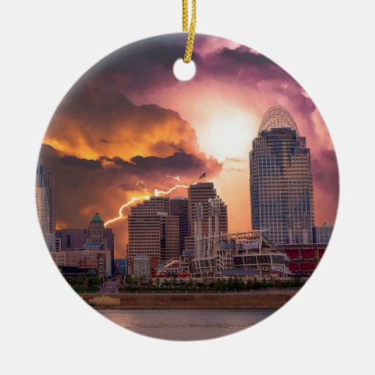Stormy Cincinnati Great American Ball Park Keramisch Ornament (Voorkant)