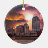 Stormy Cincinnati Great American Ball Park Keramisch Ornament (Achterkant)
