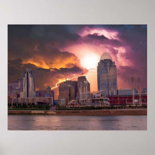 Stormy Cincinnati Great American Ball Park Poster (Voorkant)