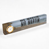 Stormy Cliffside Beach Ocean Uitzicht Clock Name B Naambordje