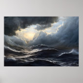 Stormy Clouds en Ocean Ai Art Poster (Voorkant)