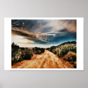 Stormy Clouds Road Landscape South Africa Poster
