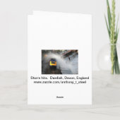 Stormy day op de spoorlijn. Happy Birthday Kaart (Achterkant)