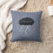 Stormy Day Thunder Cloud & Rain Gepersonaliseerd b Kussen (Deken)