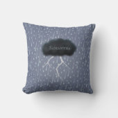 Stormy Day Thunder Cloud & Rain Gepersonaliseerd b Kussen (Voorkant)