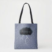 Stormy Day Thunder Cloud & Rain Gepersonaliseerd b Tote Bag (Voorkant)