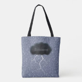 Stormy Day Thunder Cloud & Rain Gepersonaliseerd b Tote Bag (Achterkant)