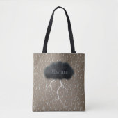 Stormy Day Thunder Cloud & Rain Gepersonaliseerd B Tote Bag (Voorkant)