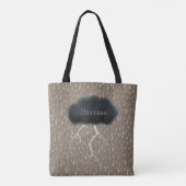 Stormy Day Thunder Cloud & Rain Gepersonaliseerd B Tote Bag (Achterkant)