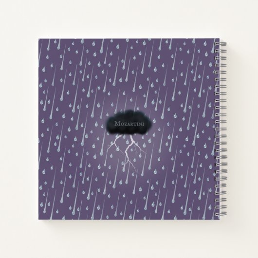 Stormy Day Thunder Cloud & Rain Gepersonaliseerd P Notitieboek (Achterkant)