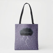Stormy Day Thunder Cloud & Rain Gepersonaliseerd P Tote Bag (Voorkant)