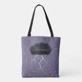 Stormy Day Thunder Cloud & Rain Gepersonaliseerd P Tote Bag (Achterkant)