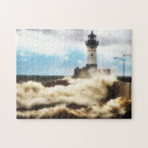 Stormy Day, vuurtoren in Duluth, Minnesota Legpuzzel