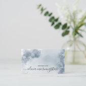 Stormy Dusty Blue Waterverf Abstract Visitekaartje (Staand voorkant)