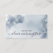 Stormy Dusty Blue Waterverf Abstract Visitekaartje (Voorkant)