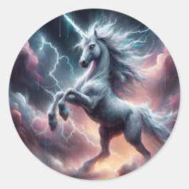 Stormy Fury legendarische eenhoorn Ronde Sticker