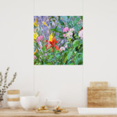 Stormy Garden Landscape met Hydrangea en Lilies Poster (Keuken)