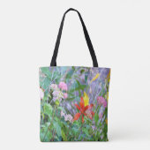 Stormy Garden Landscape met Hydrangea en Lilies Tote Bag (Achterkant)