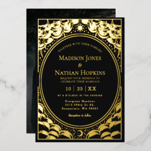 Stormy Gold Elegant Tarot Kaart Wedding