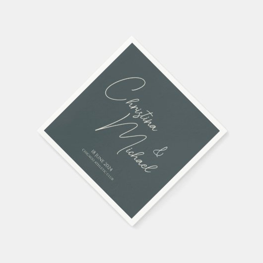 Stormy Gray · Handgeschreven script Servet (Hoek)