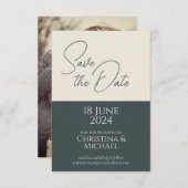 Stormy Grey · Kleur Blok Foto Save The Date (Voorkant / Achterkant)