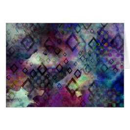 Stormy kleurful waterverf abstract met diamant