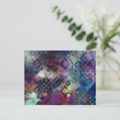 Stormy kleurful waterverf abstract met diamant briefkaart (Staand voorkant)