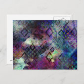 Stormy kleurful waterverf abstract met diamant briefkaart (Voorkant / Achterkant)