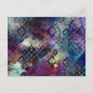 Stormy kleurful waterverf abstract met diamant briefkaart