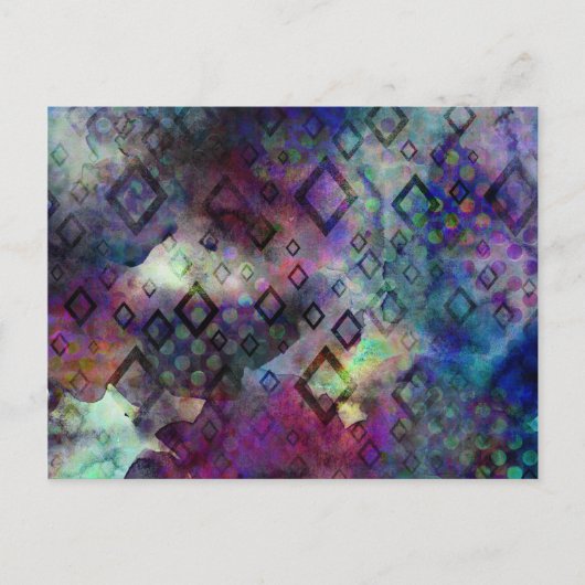 Stormy kleurful waterverf abstract met diamant briefkaart (Voorkant)