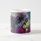 Stormy kleurful waterverf abstract met diamant grote koffiekop (Voorkant)