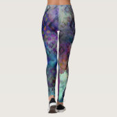 Stormy kleurful waterverf abstract met diamant leggings (Achterkant)