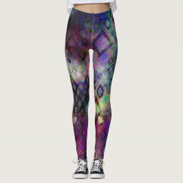 Stormy kleurful waterverf abstract met diamant leggings