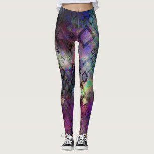Stormy kleurful waterverf abstract met diamant leggings