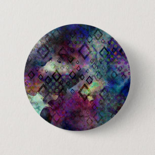 Stormy kleurful waterverf abstract met diamant ronde button 5,7 cm