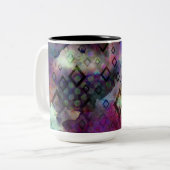 Stormy kleurful waterverf abstract met diamant tweekleurige koffiemok (Voorkant links)