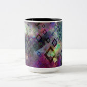 Stormy kleurful waterverf abstract met diamant tweekleurige koffiemok (Center)