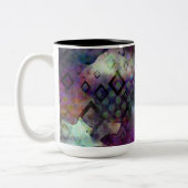 Stormy kleurful waterverf abstract met diamant tweekleurige koffiemok (Links)