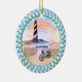 Stormy Lighthouse Bike Keramisch Ornament (Rechts)