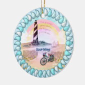 Stormy Lighthouse Bike Keramisch Ornament (Links)