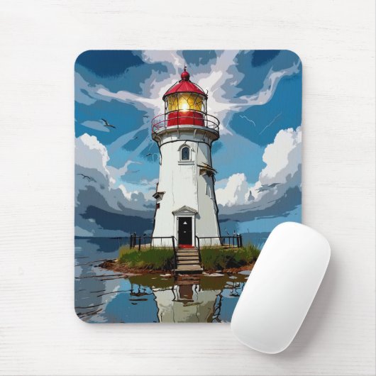 Stormy Lighthouse - Navigatietoren Muismat (Met muis)